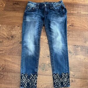 Miss me women’s jeans Sz 27 waist sequin embellished distressed